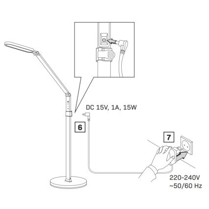 LED Димируем докосване лампион FERRARA LED/13W/230V 3000/4000/6000K бял