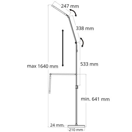 LED Димируем докосване лампион FERRARA LED/13W/230V 3000/4000/6000K черен