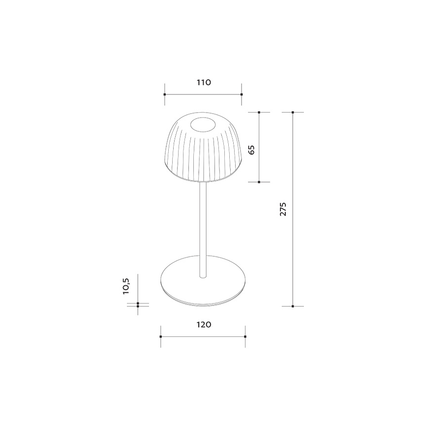 LED Димируем екстериорен акумулаторен настолна лампа VIVIEN LED/3W/5V 2700K 1600 mAh IP54 черен