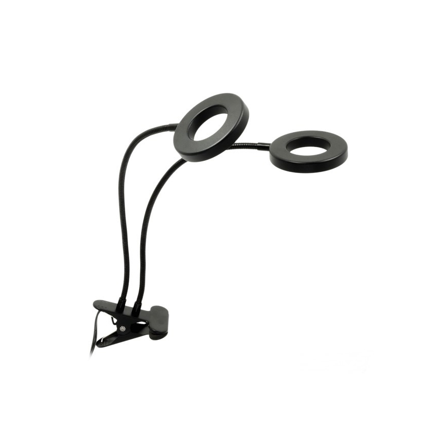 LED Димируем гъвкав настолна лампа с щипка за отглеждане на растения VITARO 2xLED/4W/230V черен