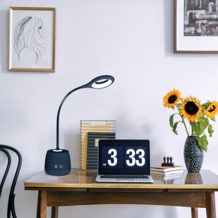 LED Димируем гъвкав акумулаторен настолна лампа LUSIA LED/5W/5V 3000/4000K 1200 mAh черен