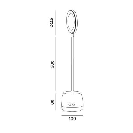 LED Димируем гъвкав акумулаторен настолна лампа LUSIA LED/5W/5V 3000/4000K 1200 mAh черен