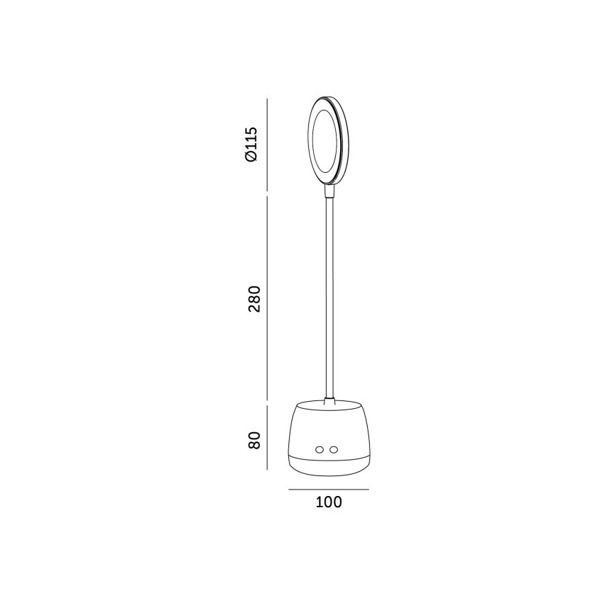 LED Димируем гъвкав акумулаторен настолна лампа LUSIA LED/5W/5V 3000/4000K 1200 mAh черен