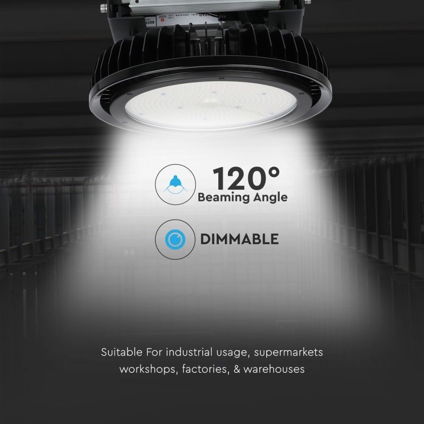 LED Димируем индустриален лампа High Bay LED/500W/230V 4000K IP65 черен