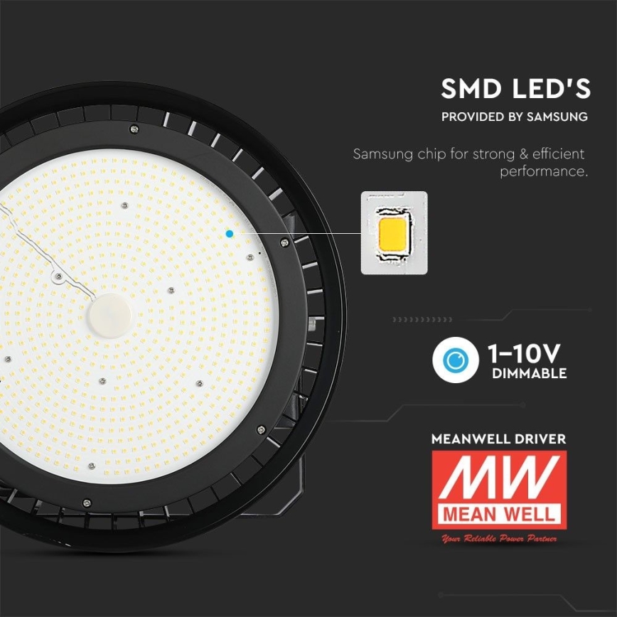 LED Димируем индустриален лампа High Bay LED/500W/230V 4000K IP65 черен