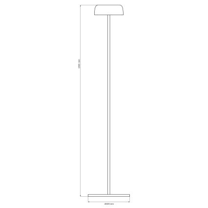 LED Димируем сензорен екстериорен лампион TRYPOLIS LED/2W/5V USB 1800 mAh IP44 черен