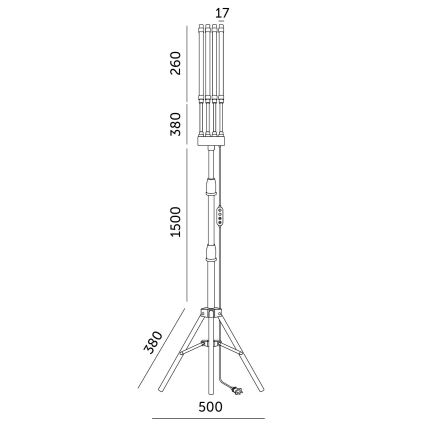LED Димируем гъвкав лампион за отглеждане на растения VITARO 4xLED/7,5W/230V черен