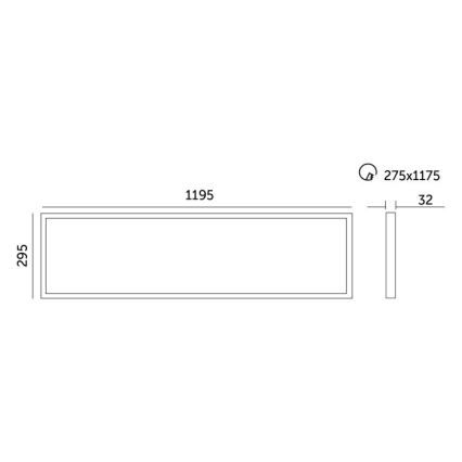 LED Димируем панел за вграждане CAPRI LED/25/36/40W/230V 3000/4000/5700K IP44 30x120 см