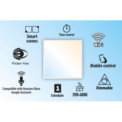 LED Димируем панел за вграждане LIBRA LED/40W/230V 2900-6000K Wi-Fi Tuya