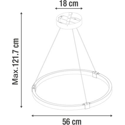 LED Димируем пендел CASSINI LED/33W/230V 2700-6500K + дистанционно управление