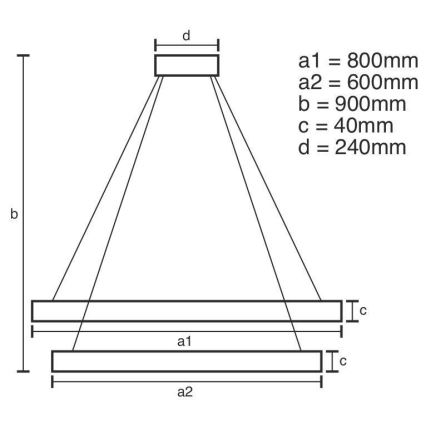 LED Димируем пендел LED/100W/230V 3000-6500K Ø 80 см + дистанционно управление