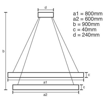 LED Димируем пендел LED/100W/230V 3000-6500K Ø 80 см + дистанционно управление