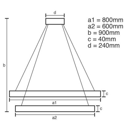 LED Димируем пендел LED/100W/230V 3000-6500K + дистанционно управление