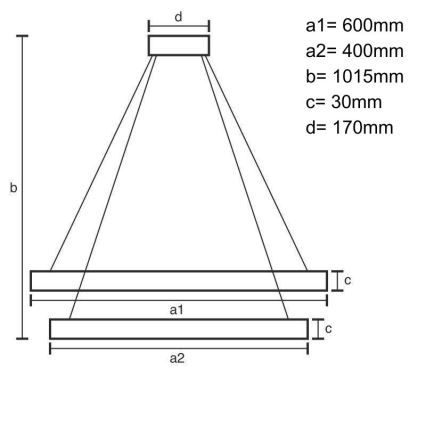 LED Димируем пендел LED/100W/230V 3000-6500K + дистанционно управление