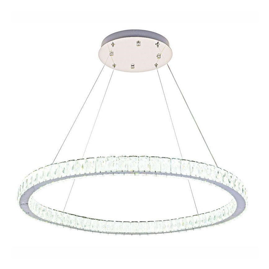 LED Димируем кристален полилей на връв LED/100W/230V 3000-6500K сребрист + дистанционно управление