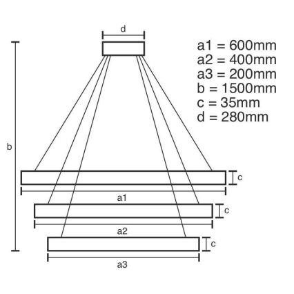 LED Димируем кристален полилей на връв LED/100W/230V 3000-6500K сребрист + дистанционно управление