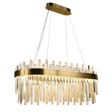 LED Димируем кристален полилей на връв LED/100W/230V 3000-6500K златист + дистанционно управление