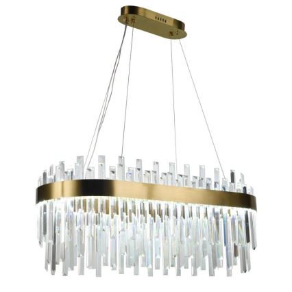 LED Димируем кристален полилей на връв LED/100W/230V 3000-6500K златист + дистанционно управление