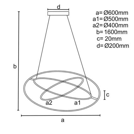 LED Димируем пендел LED/105W/230V 3000-6500K Ø 60 см + дистанционно управление