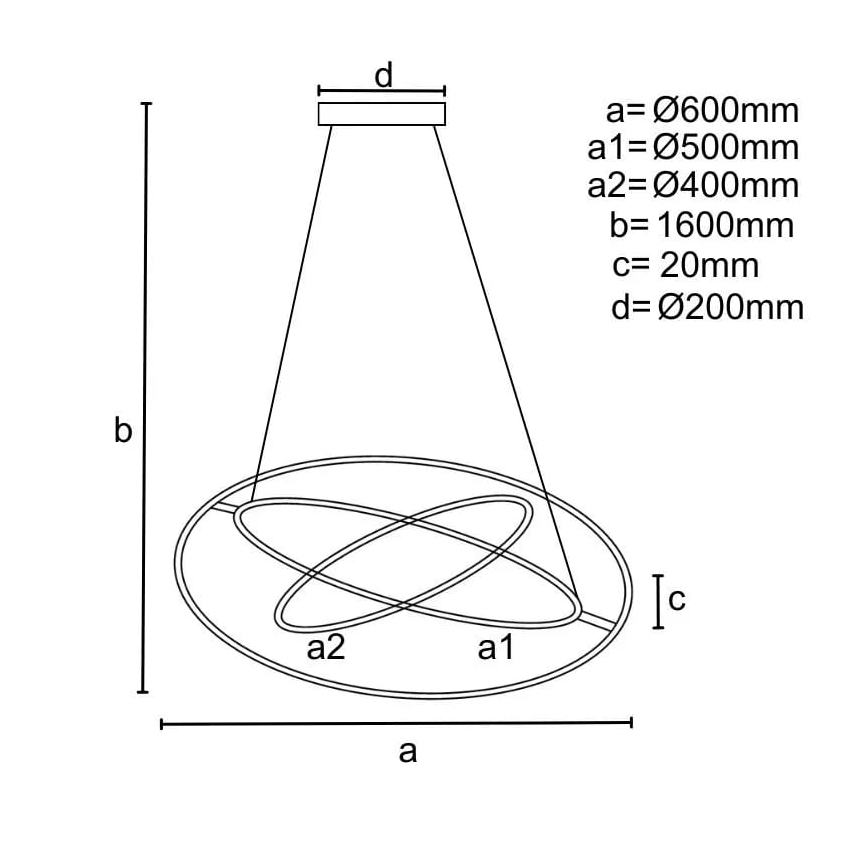 LED Димируем пендел LED/105W/230V 3000-6500K Ø 60 см + дистанционно управление