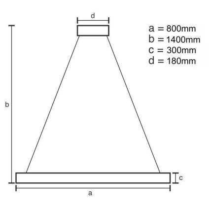 LED Димируем кристален полилей на връв LED/110W/230V 3000-6500K златист + дистанционно управление
