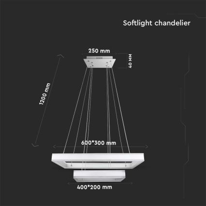LED Димируем пендел LED/113W/230V 3000K бял