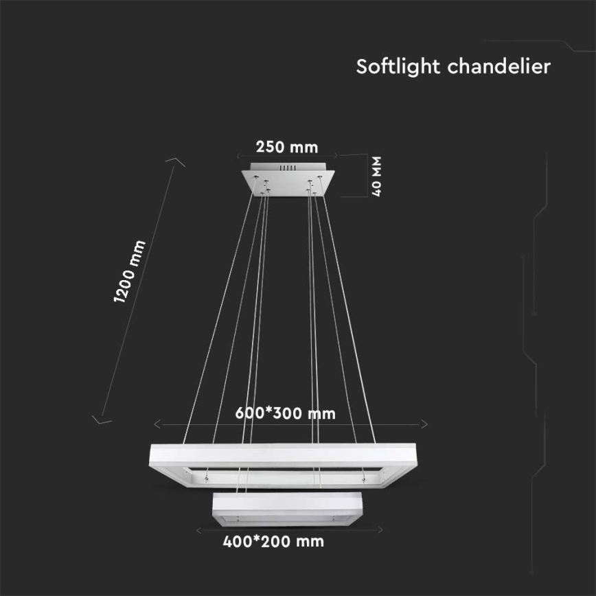 LED Димируем пендел LED/113W/230V 3000K бял