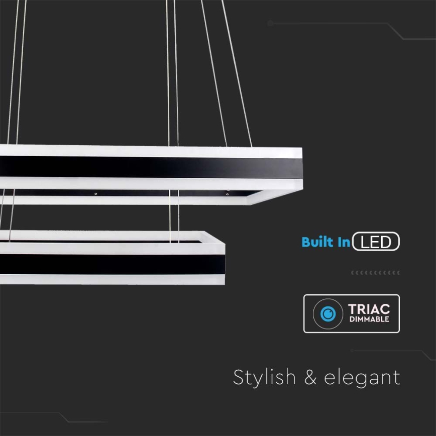 LED Димируем пендел LED/113W/230V 3000K черен