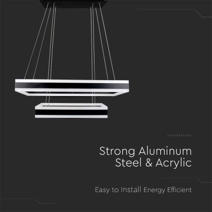 LED Димируем пендел LED/113W/230V 3000K черен