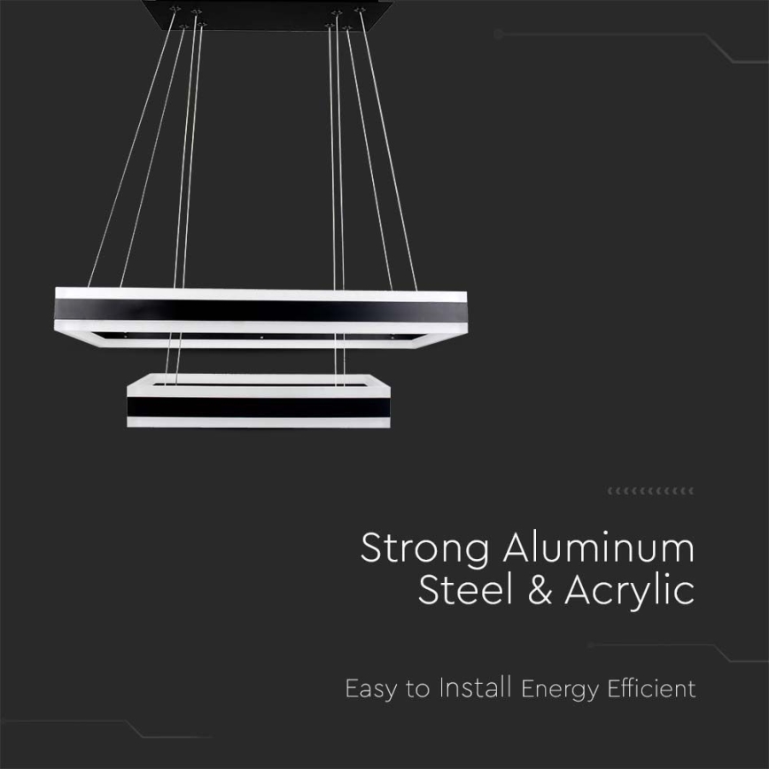 LED Димируем пендел LED/113W/230V 3000K черен