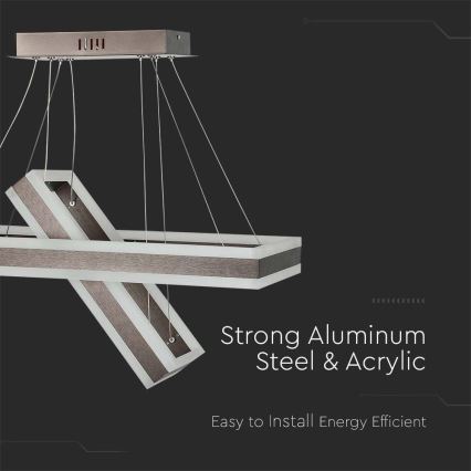 LED Димируем пендел LED/113W/230V 3000K кафяв