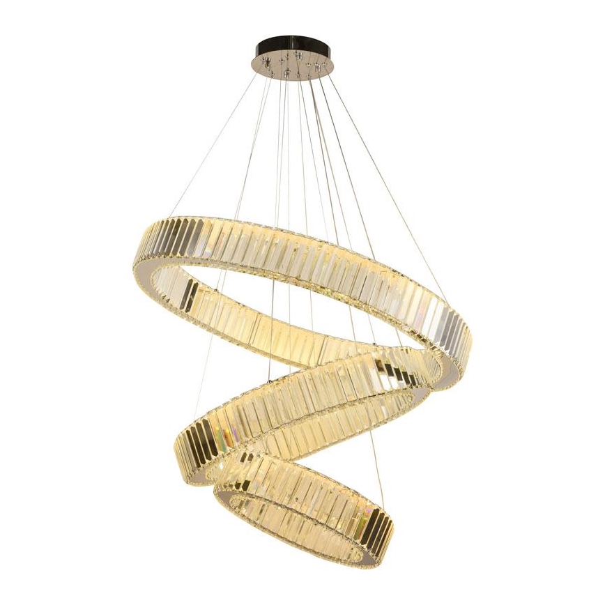 LED Димируем кристален полилей на нишка LED/115W/230V 3000-6500K лъскав хром + дистанционно управление