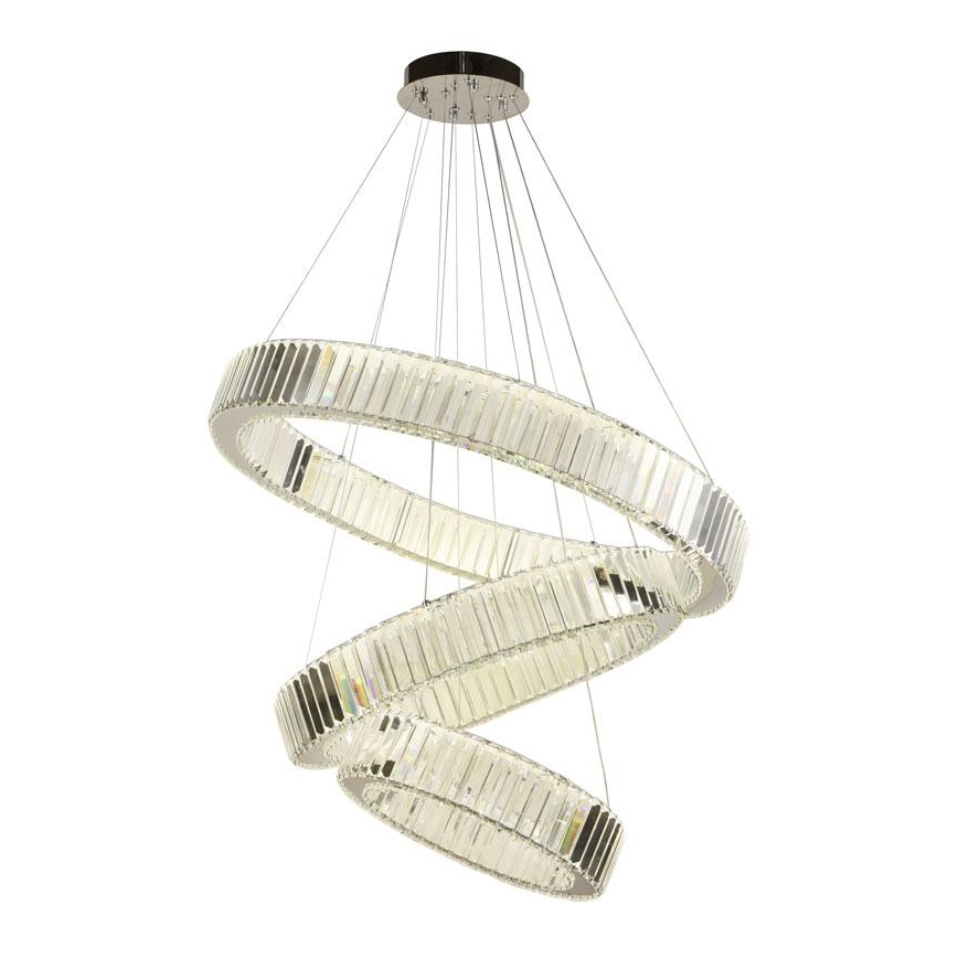 LED Димируем кристален полилей на нишка LED/115W/230V 3000-6500K лъскав хром + дистанционно управление