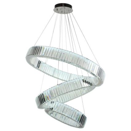 LED Димируем кристален полилей на нишка LED/115W/230V 3000-6500K лъскав хром + дистанционно управление
