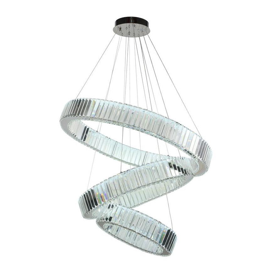 LED Димируем кристален полилей на нишка LED/115W/230V 3000-6500K лъскав хром + дистанционно управление