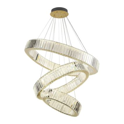 LED Димируем кристален полилей на връв LED/115W/230V 3000-6500K хром/златист + дистанционно управление
