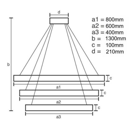 LED Димируем кристален полилей на връв LED/115W/230V 3000-6500K хром/златист + дистанционно управление