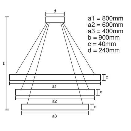 LED Димируем пендел LED/125W/230V 3000-6500K Ø 80 см + дистанционно управление