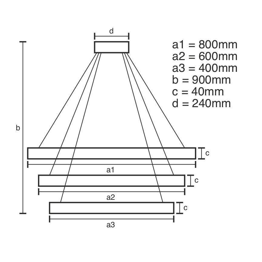 LED Димируем пендел LED/125W/230V 3000-6500K Ø 80 см + дистанционно управление