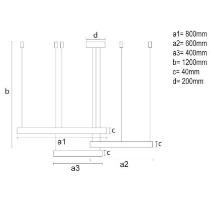 LED Димируем пендел LED/125W/230V 3000-6500K + дистанционно управление