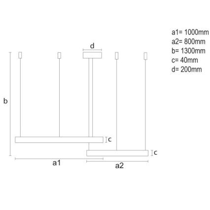LED Димируем пендел LED/128W/230V 3000-6500K + дистанционно управление