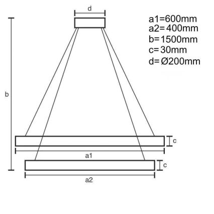 LED Димируем пендел LED/130W/230V 3000-6500K Ø 60 см + дистанционно управление