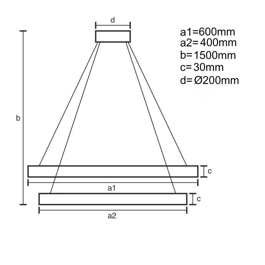 LED Димируем пендел LED/130W/230V 3000-6500K Ø 60 см + дистанционно управление