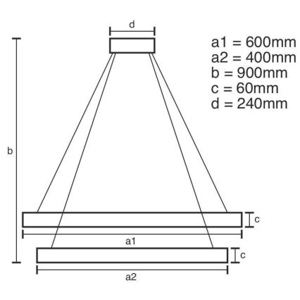 LED Димируем пендел LED/135W/230V 3000-6500K + дистанционно управление