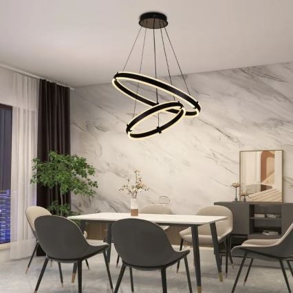 LED Димируем пендел LED/140W/230V 3000-6500K Ø 60 см + дистанционно управление