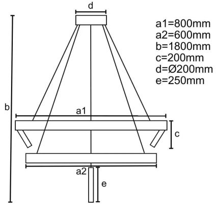 LED Димируем пендел LED/140W/230V 3000-6500K + дистанционно управление