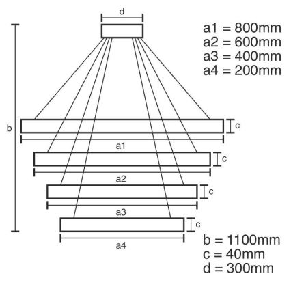 LED Димируем пендел LED/165W/230V 3000-6500K + дистанционно управление