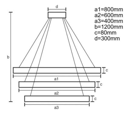 LED Димируем пендел LED/170W/230V 3000-6500K Ø 80 см + дистанционно управление