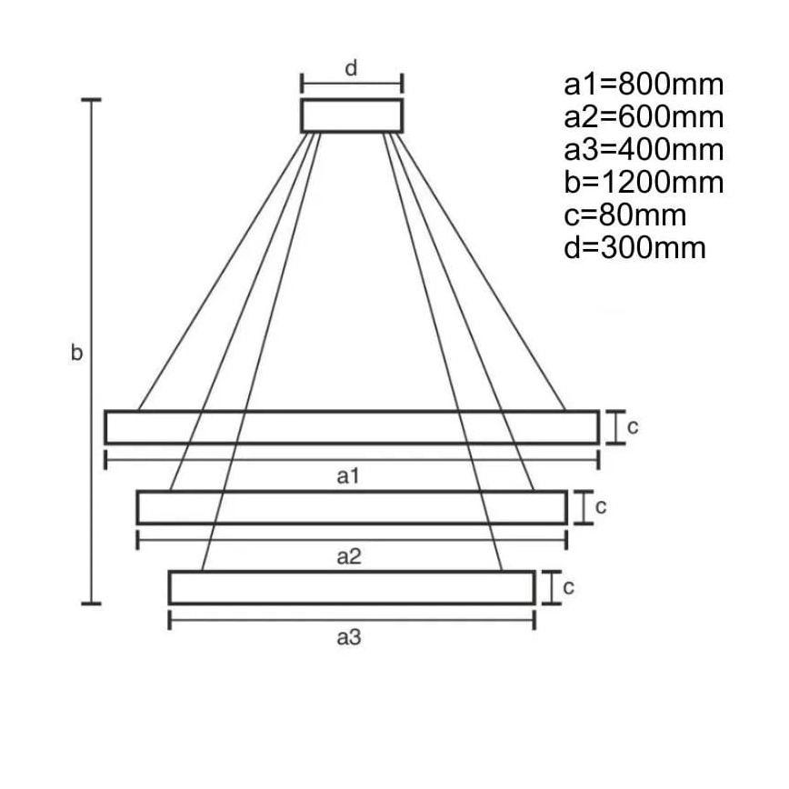 LED Димируем пендел LED/170W/230V 3000-6500K Ø 80 см + дистанционно управление