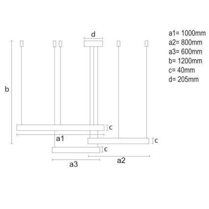 LED Димируем пендел LED/170W/230V 3000-6500K + дистанционно управление